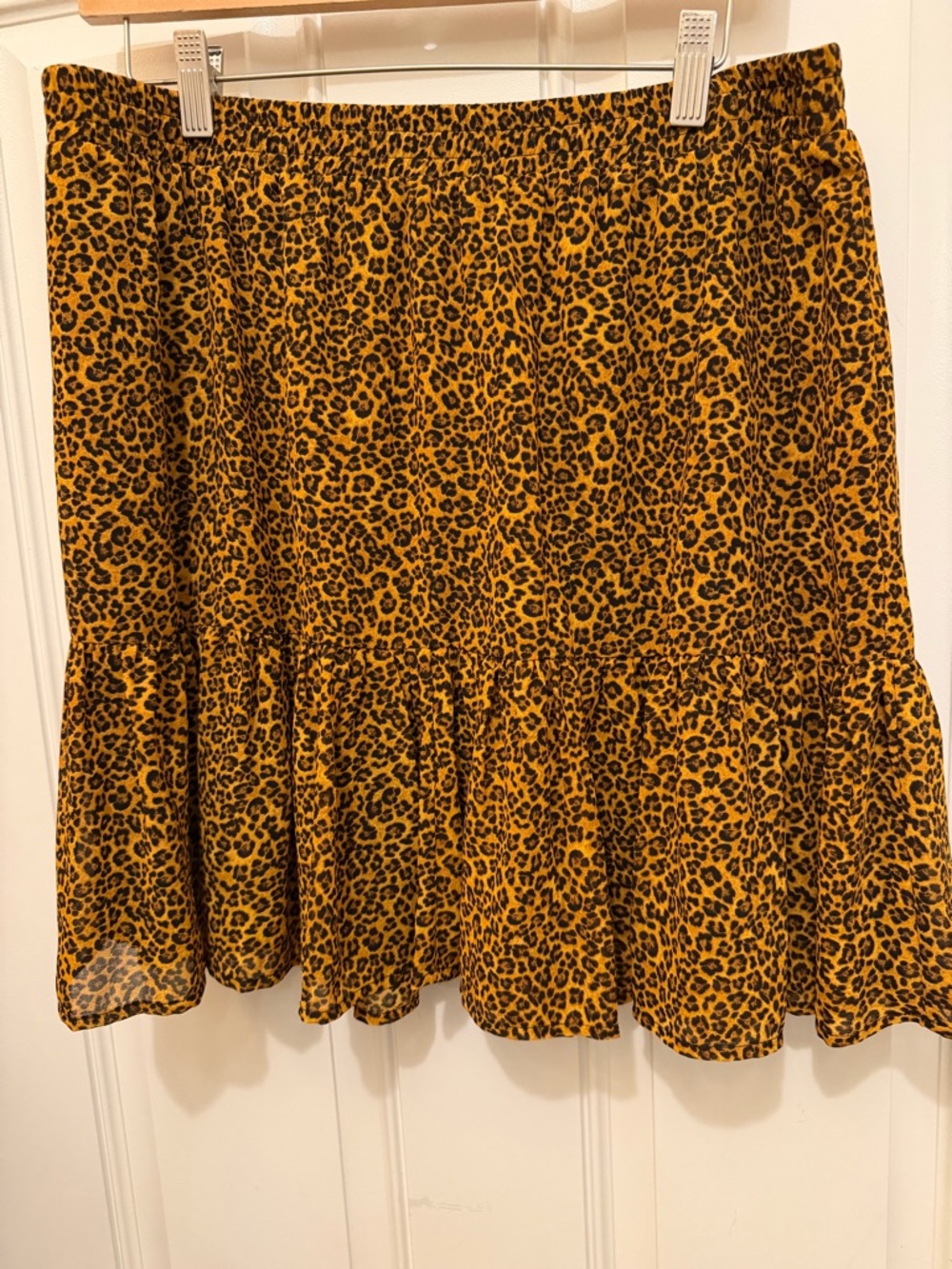 Michael Kors Leopard Print Mini Skirt in Mustard and Black